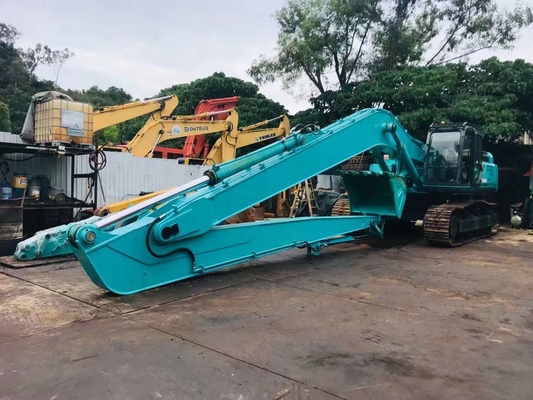 SK200 Kobelco สิ่งที่แนบมาบูมรถขุดบูมยาวพร้อมบุ้งกี๋และกระบอกสูบ