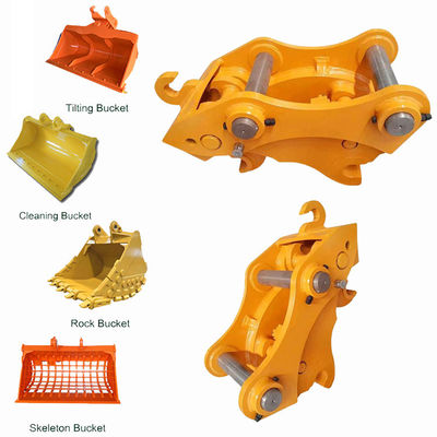 ปลอดภัย มีประสิทธิภาพสูง Excavator Quick Coupler, ไฮดรอลิก Quick Hitch With Pins สําหรับแมว hitachi komatsu sanny