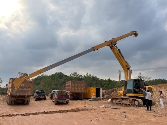 12m Telescopic Dipper Arm Excavator Boom Orange Yellow Blue ปรับแต่งความจุของถัง 0.2-1cbm