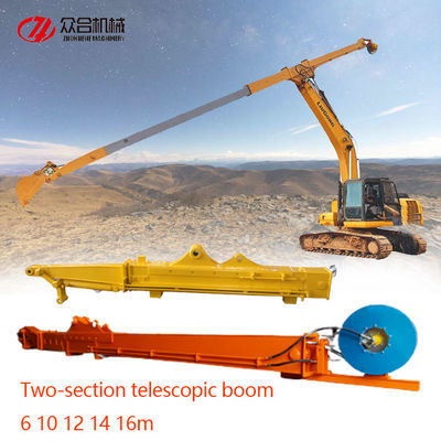 HD700 Steels Excavator Telescopic Boom พร้อม Clamshell Bucket สำหรับ  Hitachi Volvo