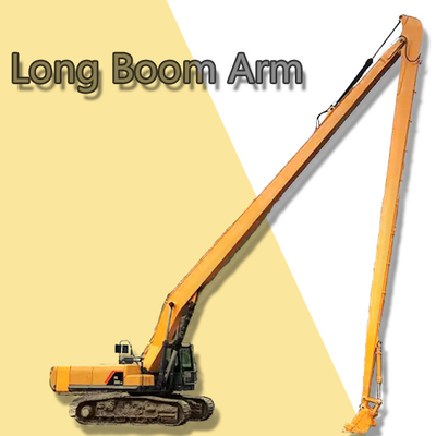 Q355B Excavator Long Reach Booms Arm Long Boom สีเหลือง สีแดง สีเขียว ความยาว 7m