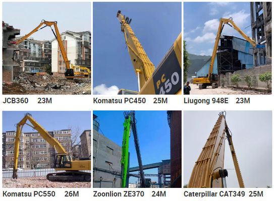 Mini Excavator Long Reach Demolition Boom สําหรับ ZX60 PC120 CAT316 excavator ถังถังถังถังถัง