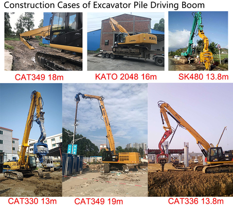 สั่งทำด่วน เวลาในการผลิต 21 เมตร Pile Foundation Excavator Pile Driving Arm