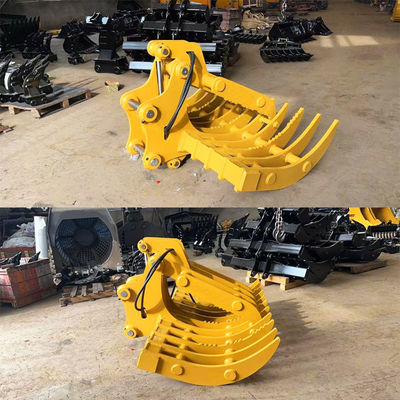 Q355B Scraper Excavator Rake Bucket, NM400 Brush Rake สำหรับรถขุด PC360 ZX300 330