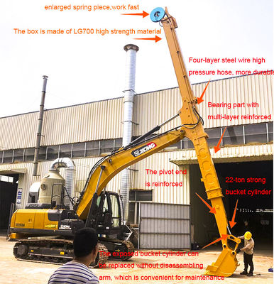ใช้งานได้จริง Q355B Excavator Telescopic Boom Extension ความยาว 14m สำหรับ 320