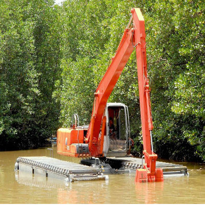 บูมยาว 14 ม. สำหรับ CAT CAT320 Excavator ใช้ในการขุดลอกแม่น้ำ