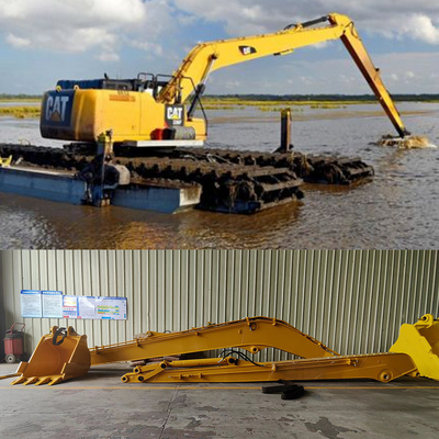 Custom Long Reach Excavator Reach, OEM ODM 8-30 เมตร ขยายแขนกระดานสําหรับ CAT ฮิตาชิ 6-120 ตัน Excavator Long Arms