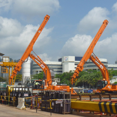 เครื่องขุดที่มีประสิทธิภาพสูง โบมโทรทรรศน์ โบมระยะยาวสําหรับขุดลึกกว่า โบมโทรทรรศน์ โบม excavator clamshell