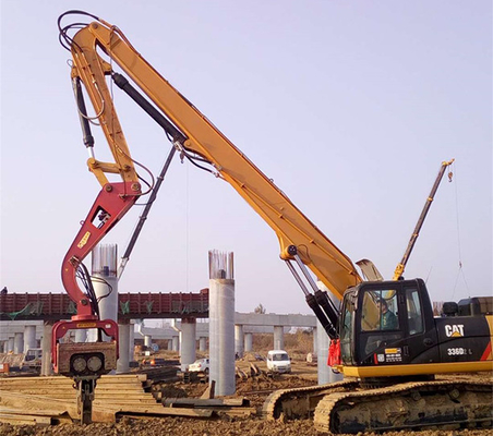 20ton Excavator Pile Driving Boom Arm Q355B Q690D 12m สำหรับ CAT Case Hitachi