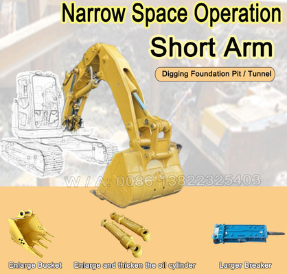 แมว ฮิตาชิ โคมาตซู Excavator Tunnel Boom excavator ขยายแขน excavator ขยายแขน excavator boom และแขน excavator boom แขนขยายแขน