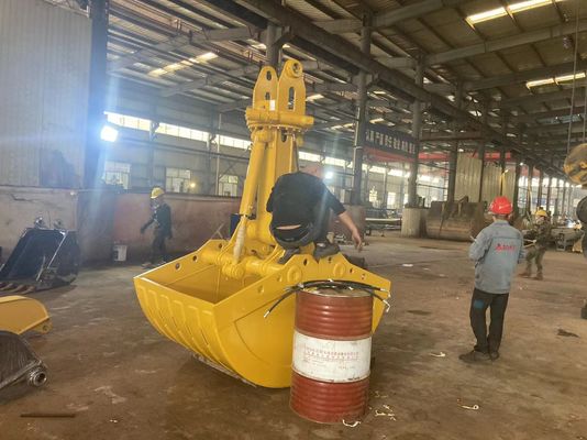 อุปกรณ์ที่สามารถปรับเปลี่ยนการบรรทุก Excavator Clamshell Bucket วัสดุขนาดใหญ่ตามรุ่น