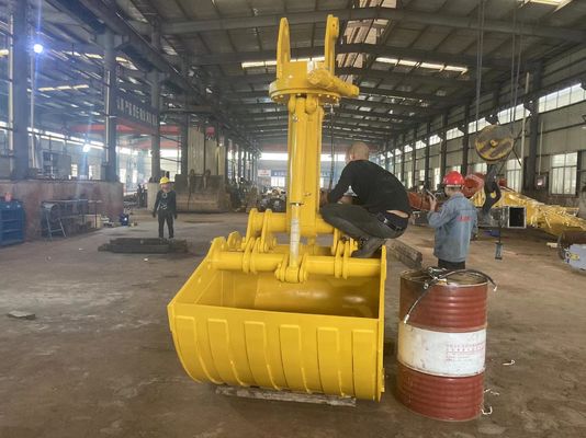 อุปกรณ์ที่สามารถปรับเปลี่ยนการบรรทุก Excavator Clamshell Bucket วัสดุขนาดใหญ่ตามรุ่น