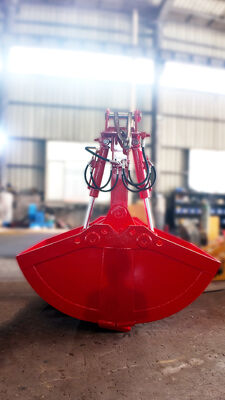 เครื่องขุดถัง Hydraulic Clamshell Grab Bucket กระปุกกระเป๋าแบบกระบอกสองกระบอก กระปุกกระเป๋าสําหรับการขุดถัง, การบรรทุกและการเคลื่อนที่ดิน