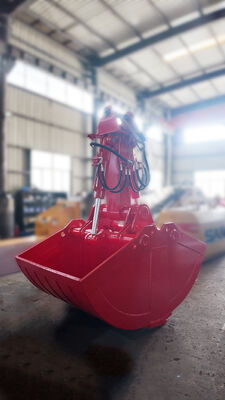 เครื่องขุดถัง Hydraulic Clamshell Grab Bucket กระปุกกระเป๋าแบบกระบอกสองกระบอก กระปุกกระเป๋าสําหรับการขุดถัง, การบรรทุกและการเคลื่อนที่ดิน