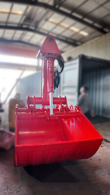 เครื่องขุดถัง Hydraulic Clamshell Grab Bucket กระปุกกระเป๋าแบบกระบอกสองกระบอก กระปุกกระเป๋าสําหรับการขุดถัง, การบรรทุกและการเคลื่อนที่ดิน