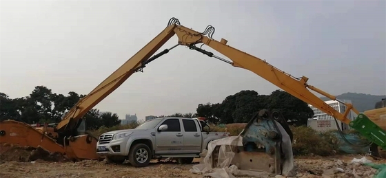 Antiwear Long Reach Demolition Boom 26 เมตร สีเหลือง สำหรับ SANY 485