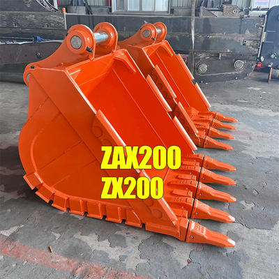 Oem Pc200 Pc210 Excavator Heavy Duty Rock Bucket สีแดงหรือตามที่ลูกค้าต้องการ