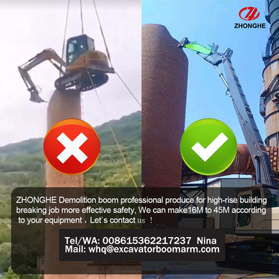 Mini Excavator Long Reach Demolition Boom สําหรับ ZX60 PC120 CAT316 excavator ถังถังถังถังถัง