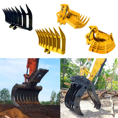 Q355B Nm400 Excavator Rake Bucket, Antiwear Digger Rake Bucket