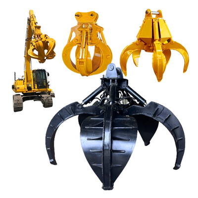 5 Finger Hydraulic Rock Grab สำหรับรถขุดขนาด 20-24 ตัน 1 CBM 1200 KGS